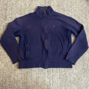 Vintage Polo by Ralph Lauren Men's Sweater Navy Full Zip up Small